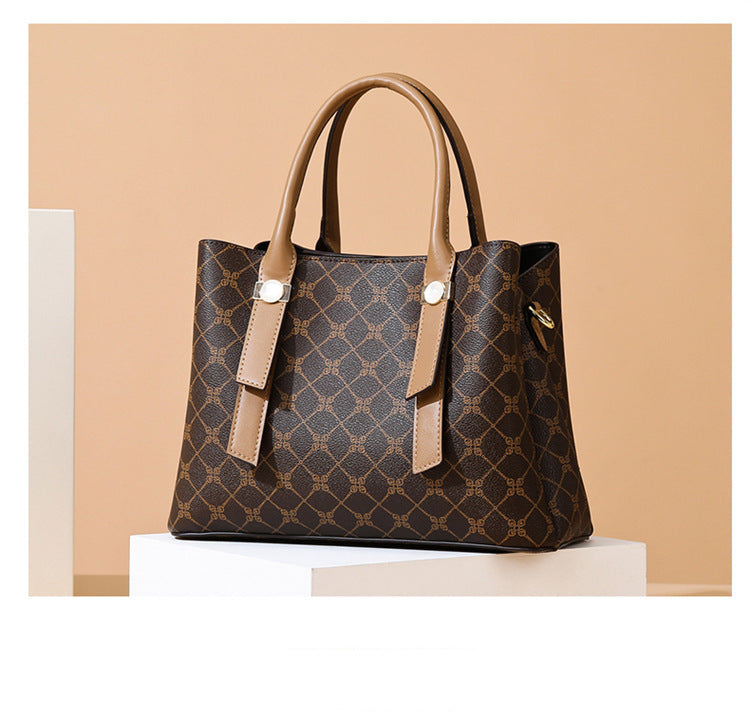 Handbag Commuter Soft Leather Large Capacity Crossbody Bag Embossed Shoulder Bag