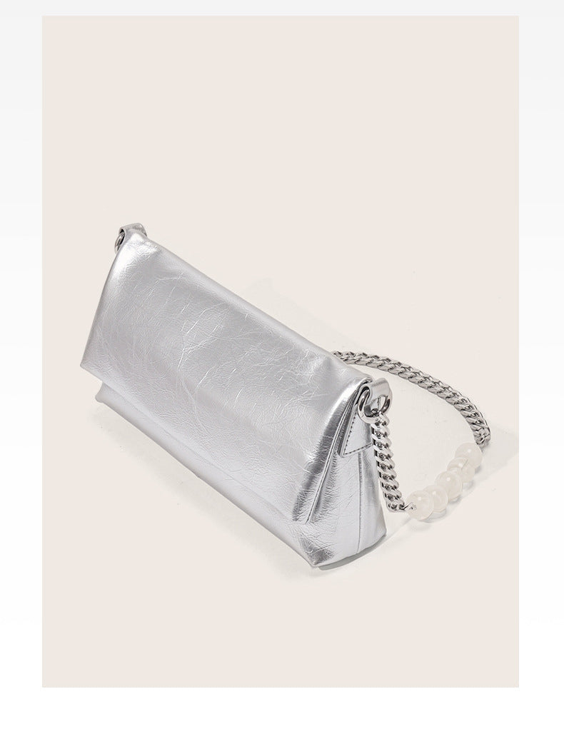 High-end niche design genuine leather women's shoulder messenger bag