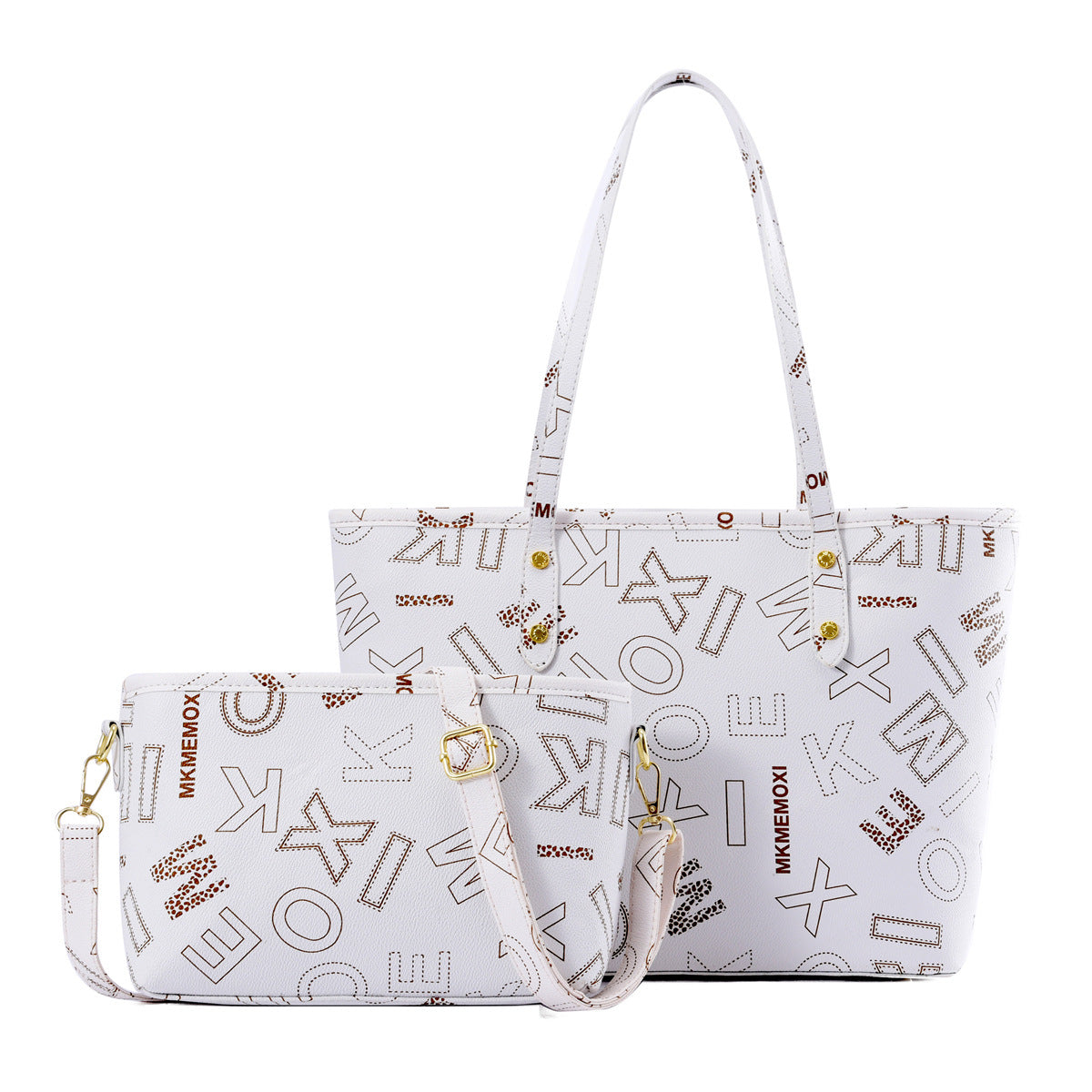 Printed mother-and-child bag two-piece set tote bag plaid large bag shoulder crossbody bag handbag