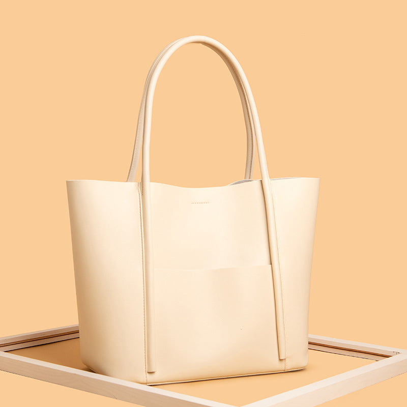 Top layer cowhide mother-and-child bag shoulder bag simple large capacity tote bag