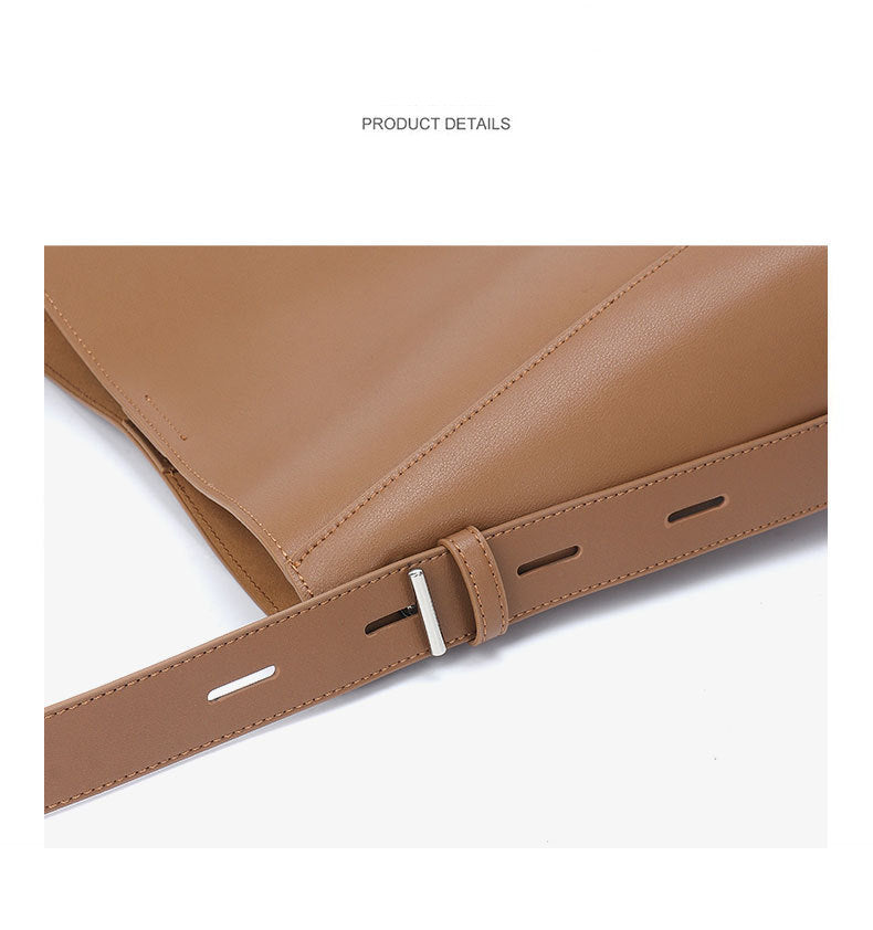 Large capacity crossbody bag all-match women's bag genuine leather shoulder bag commuter bucket bag