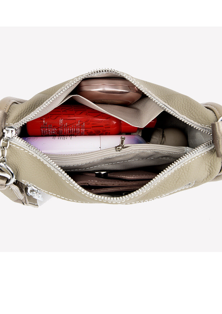 First layer of cowhide dumpling bag women's bag genuine soft leather messenger bag versatile single shoulder saddle bag
