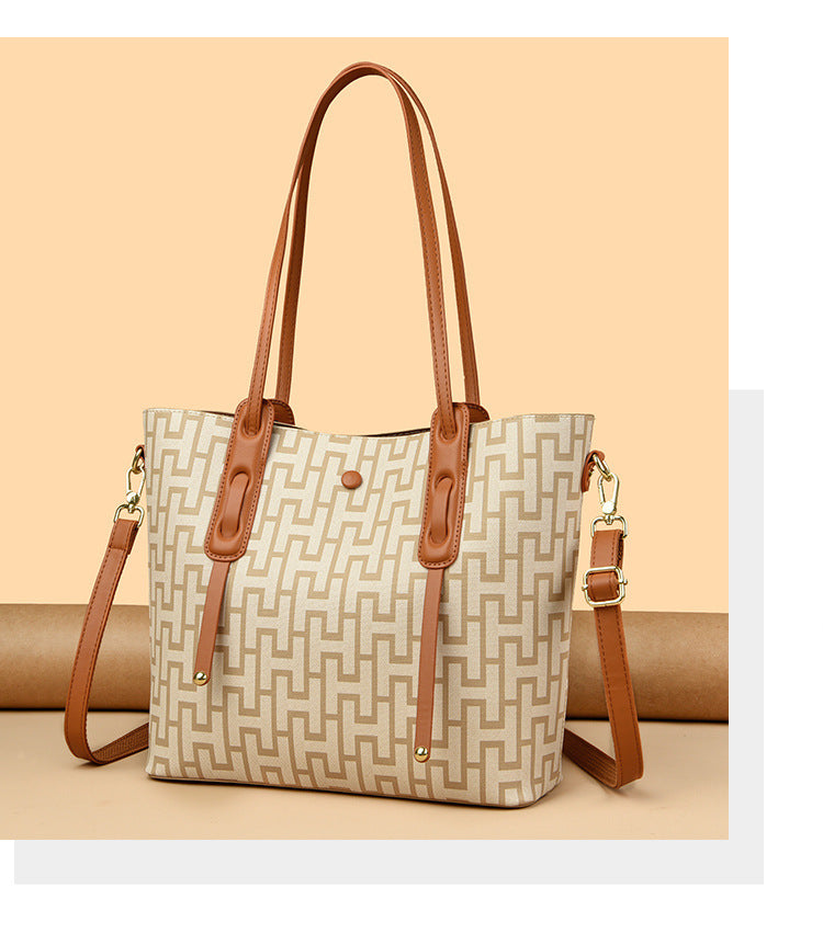 Retro shoulder bag large capacity fashion tote bag simple messenger bag handbag