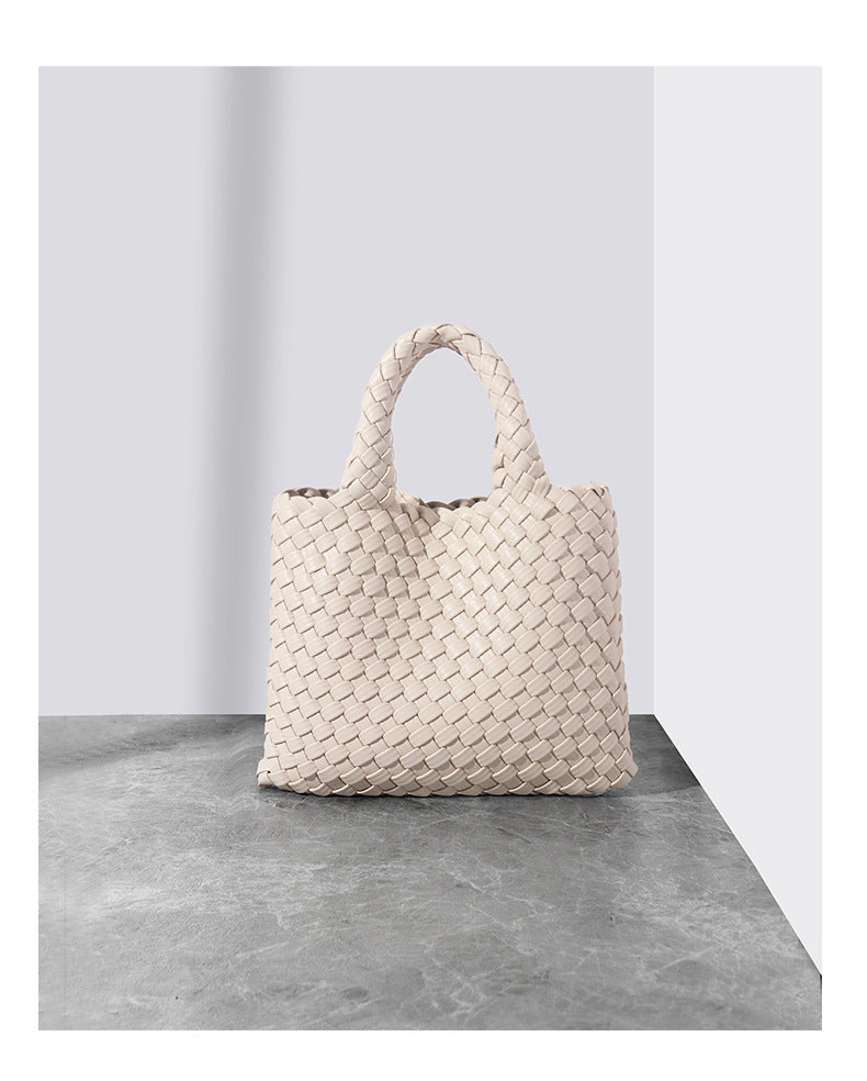 Hand-woven bucket bag genuine leather women's bag fashionable small tote bag handheld shoulder messenger bag