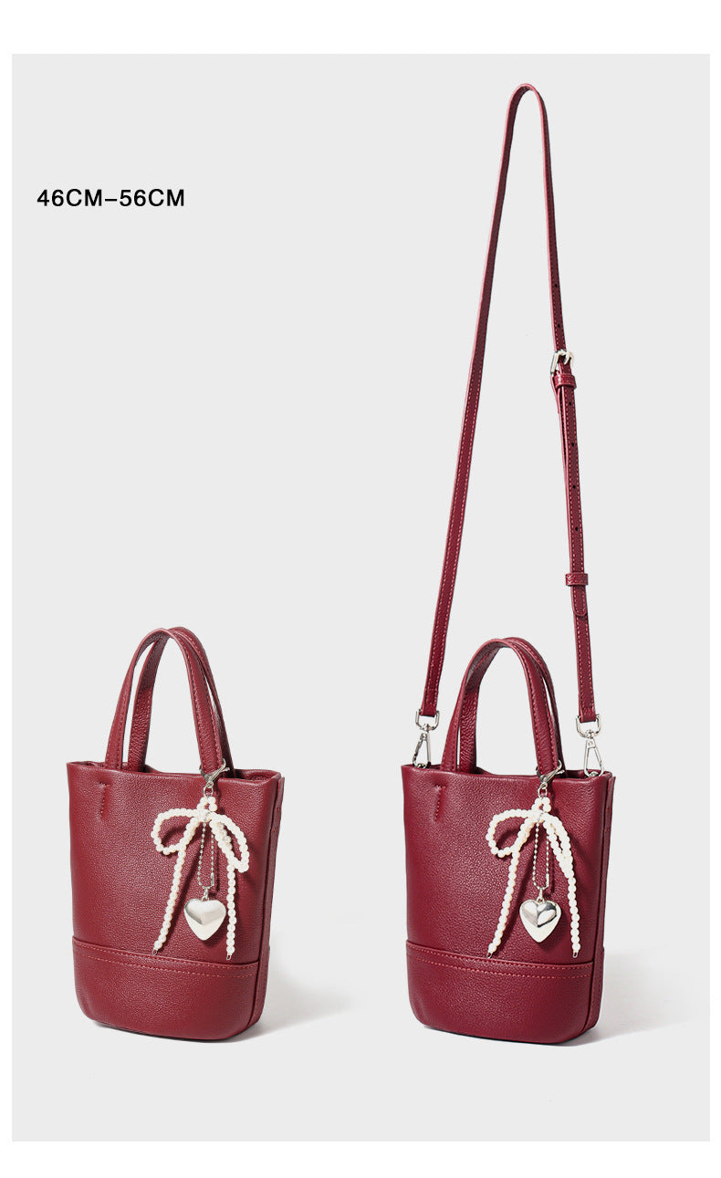 Versatile retro messenger bag genuine leather single shoulder top layer cowhide handbag mini bag