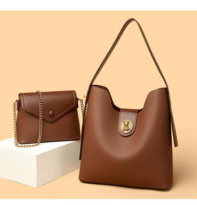 Women's crossbody bag bucket bag one shoulder versatile handbag commuter bag simple and versatile
