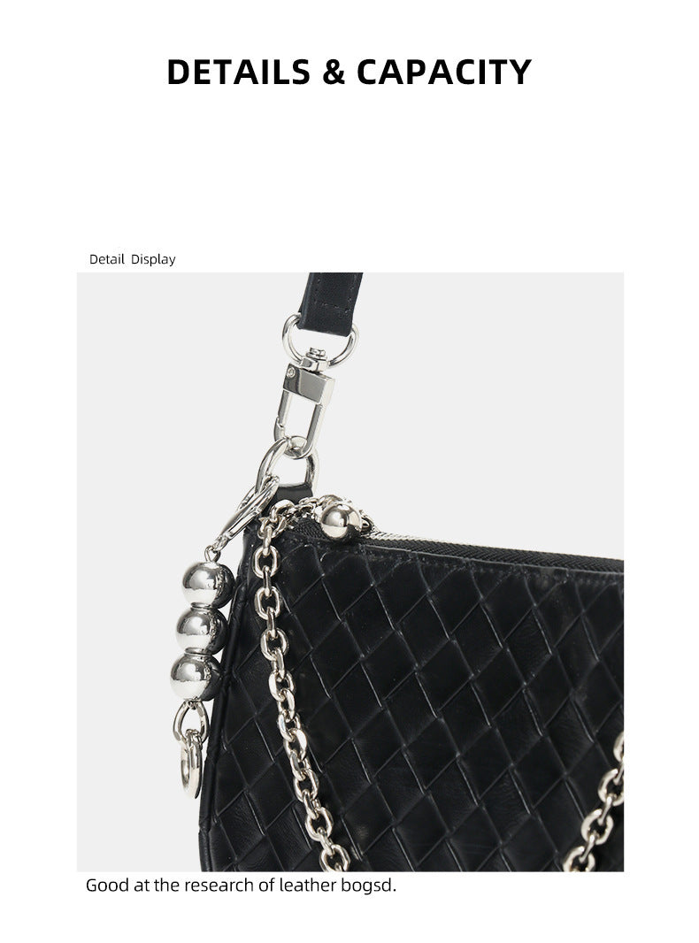 Genuine leather shoulder bag high-end versatile crossbody small square bag