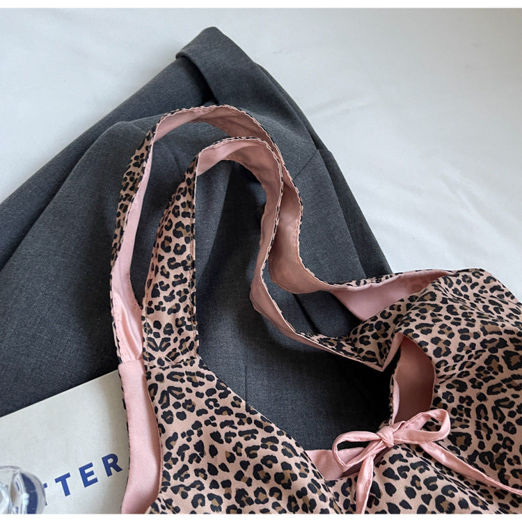 Leopard print tote bag women's large capacity lightweight versatile shopping bag shoulder bag