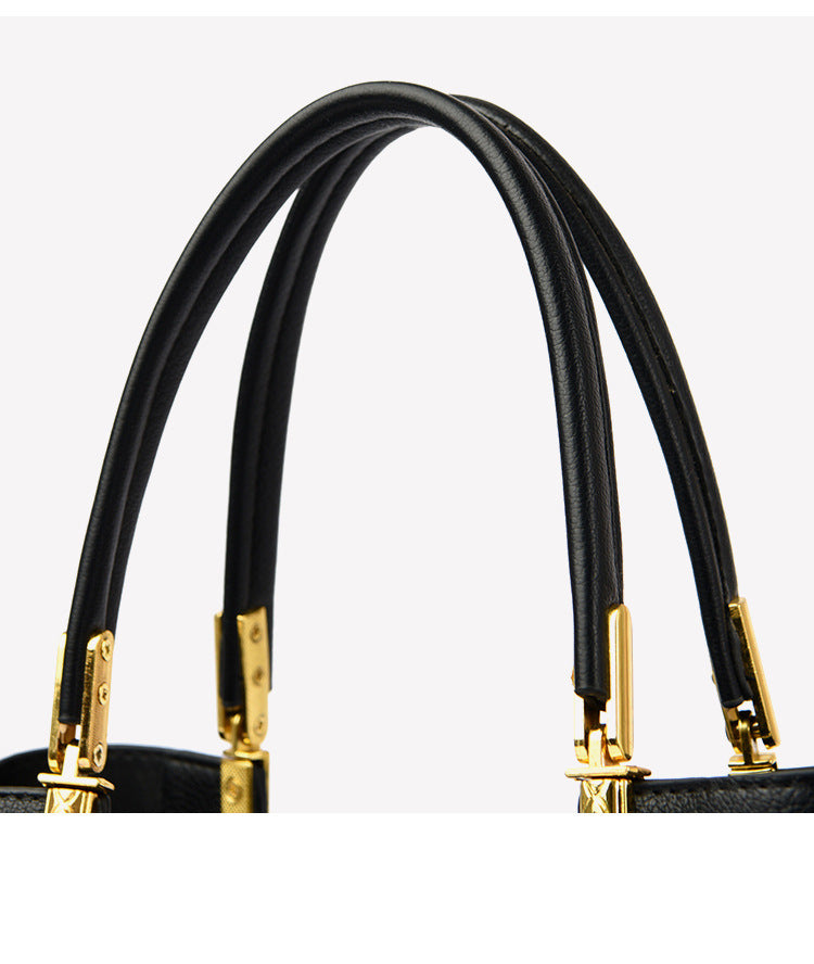 High-grade soft leather women's bag embroidered large-capacity handbag messenger bag