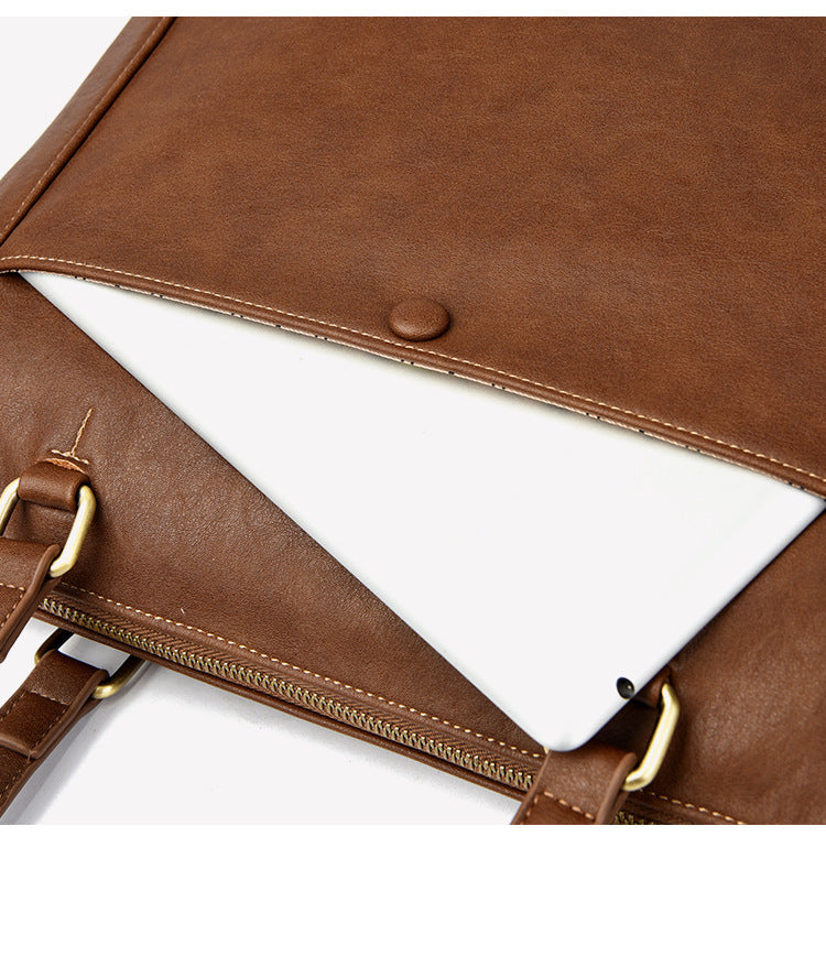 Retro simple large capacity shoulder handbag