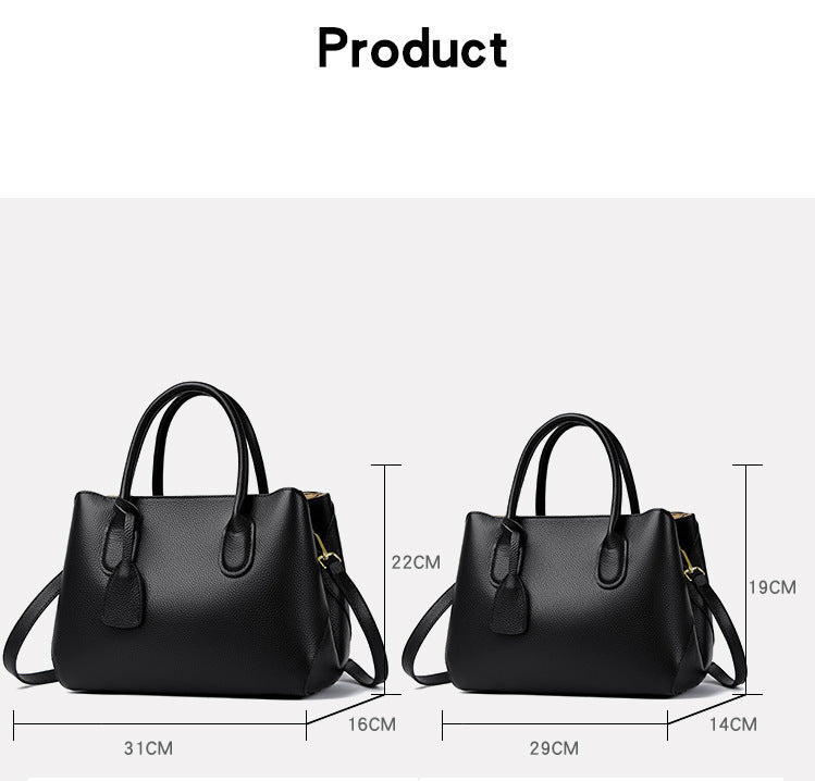 Top layer cowhide shoulder messenger bag women's commuter handbag