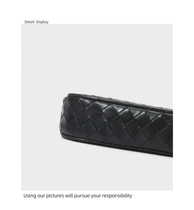 Genuine leather shoulder bag high-end versatile crossbody small square bag
