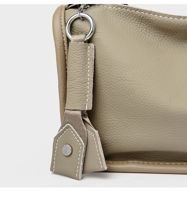 First layer of cowhide dumpling bag women's bag genuine soft leather messenger bag versatile single shoulder saddle bag