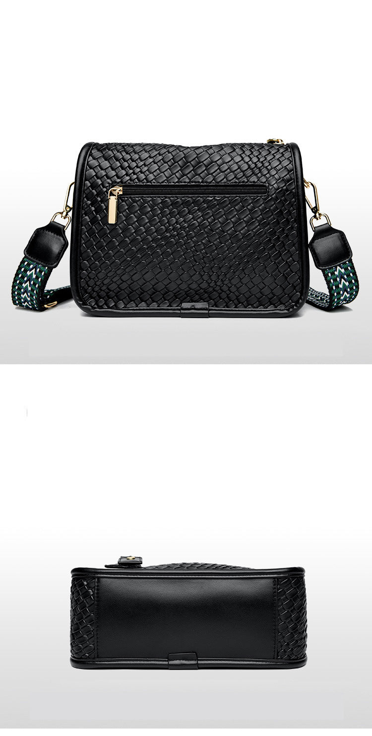 Woven pattern simple versatile commuter shoulder bag large capacity crossbody bag dumpling bag
