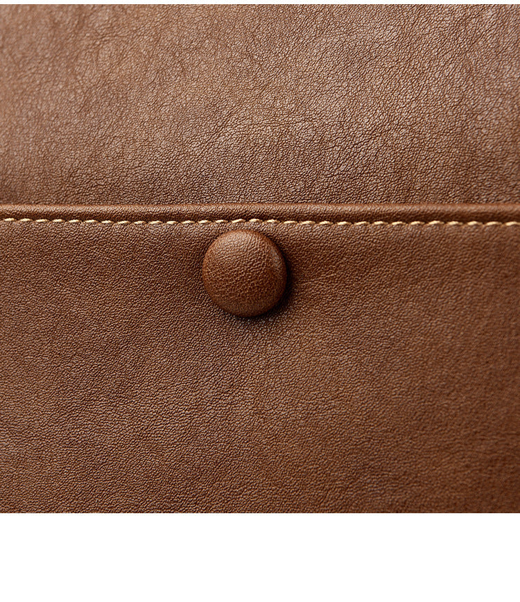 Retro simple large capacity shoulder handbag