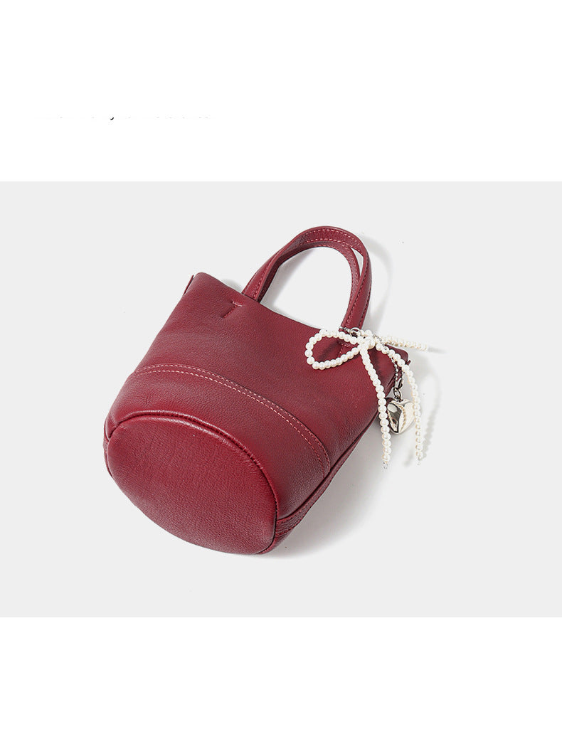 Versatile retro messenger bag genuine leather single shoulder top layer cowhide handbag mini bag