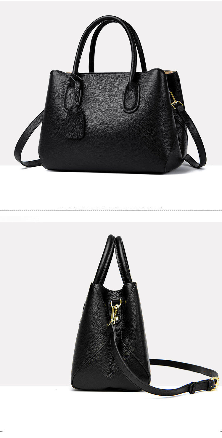 Top layer cowhide shoulder messenger bag women's commuter handbag
