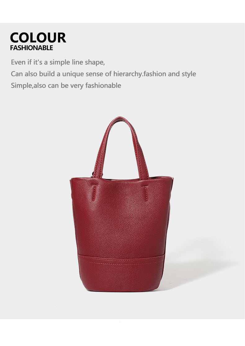 Versatile retro messenger bag genuine leather single shoulder top layer cowhide handbag mini bag