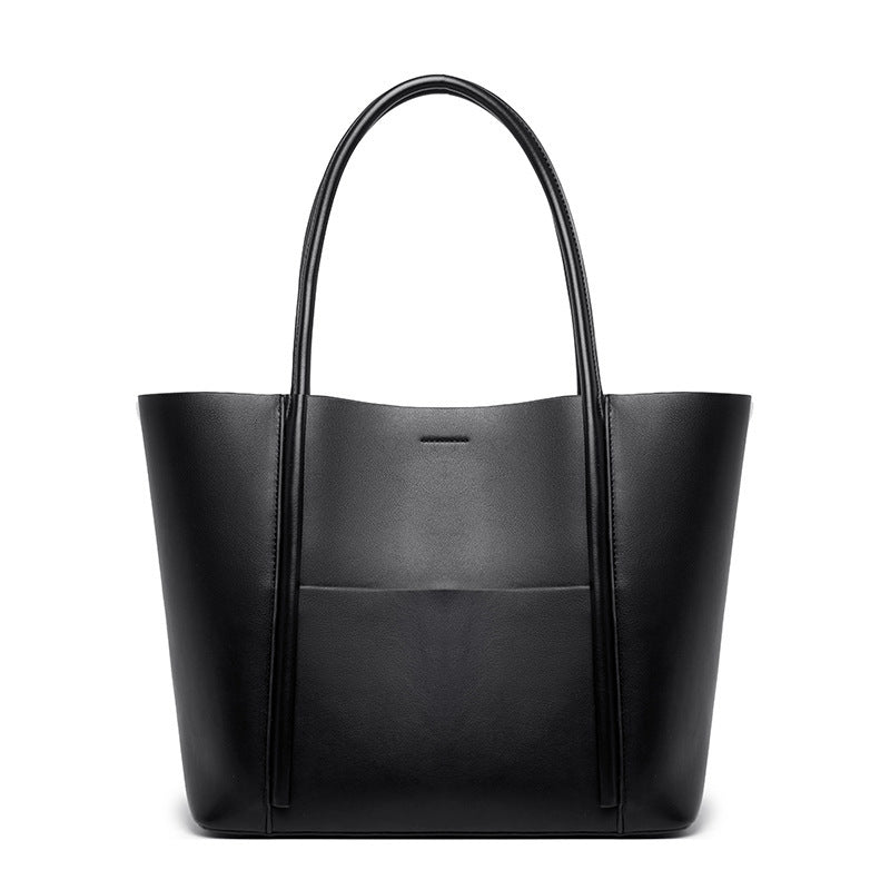 Top layer cowhide mother-and-child bag shoulder bag simple large capacity tote bag