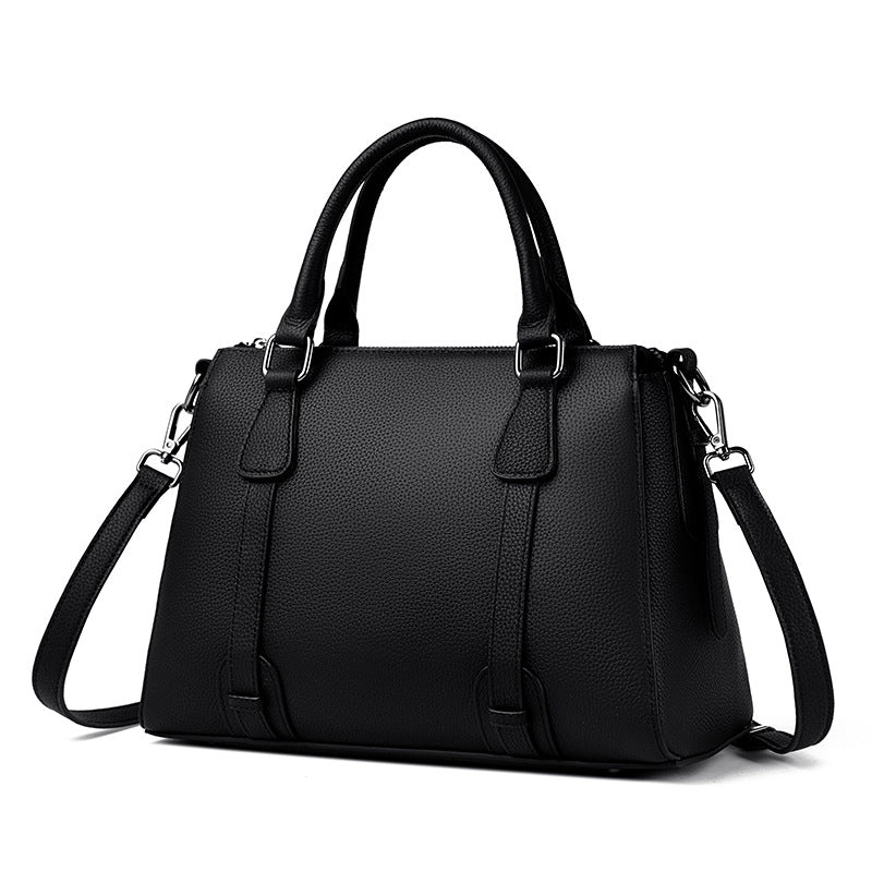 Top layer cowhide one-shoulder handbag with large capacity, fashionable and simple, practical and generous for commuting