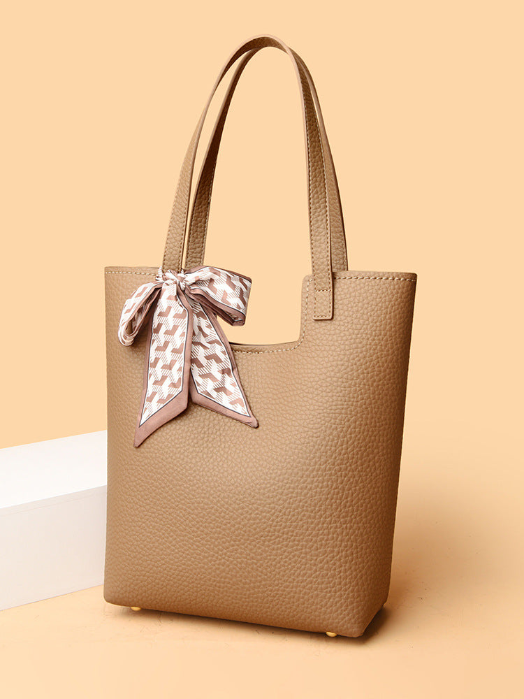 Commuting fashion mother-and-child handbag women's tote bag with silk scarf