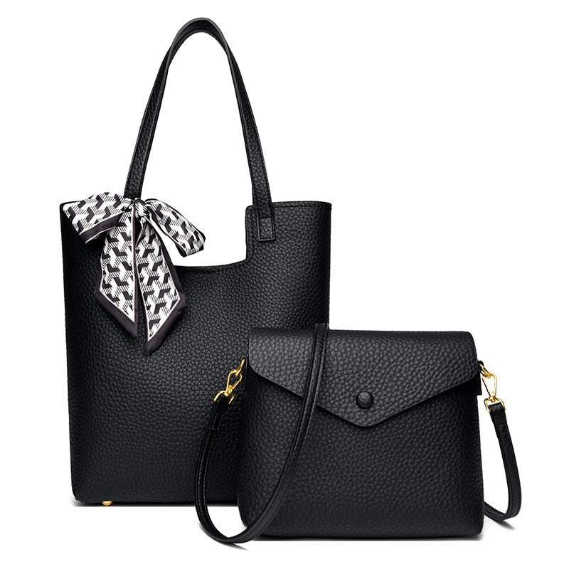 Commuting fashion mother-and-child handbag women's tote bag with silk scarf
