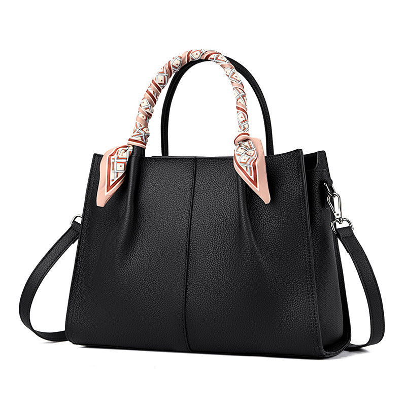 Top layer cowhide shoulder bag large capacity genuine leather women's bag messenger bag fashionable simple tote bag