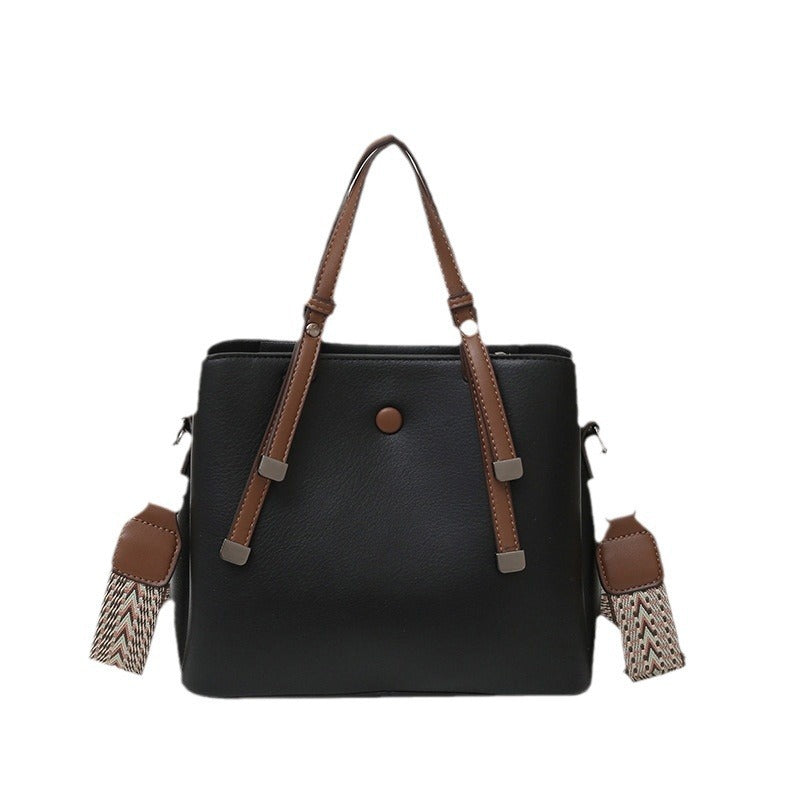 Retro high-quality tote handbag for women, simple and fashionable, large-capacity commuting shoulder messenger bag