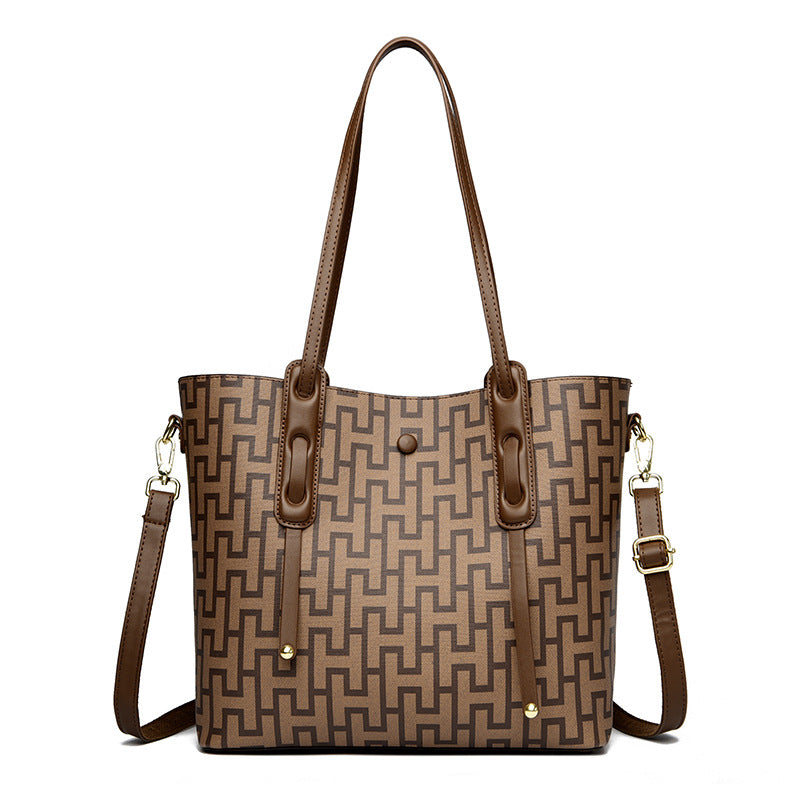 Retro shoulder bag large capacity fashion tote bag simple messenger bag handbag