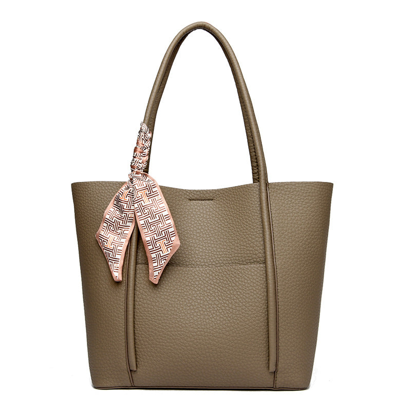 Free silk scarf ladies tote bag large capacity shoulder bag versatile handbag