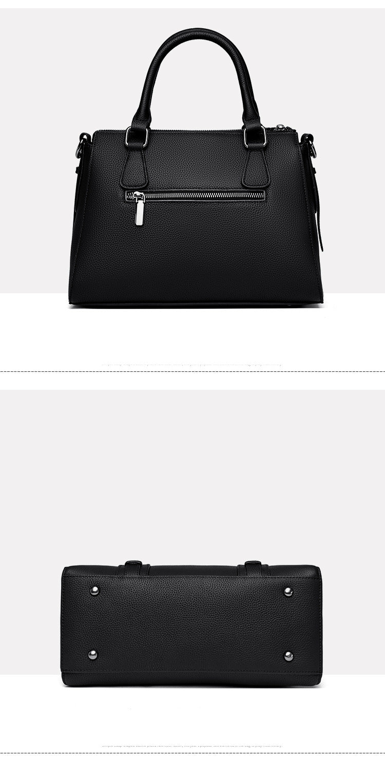 Top layer cowhide one-shoulder handbag with large capacity, fashionable and simple, practical and generous for commuting