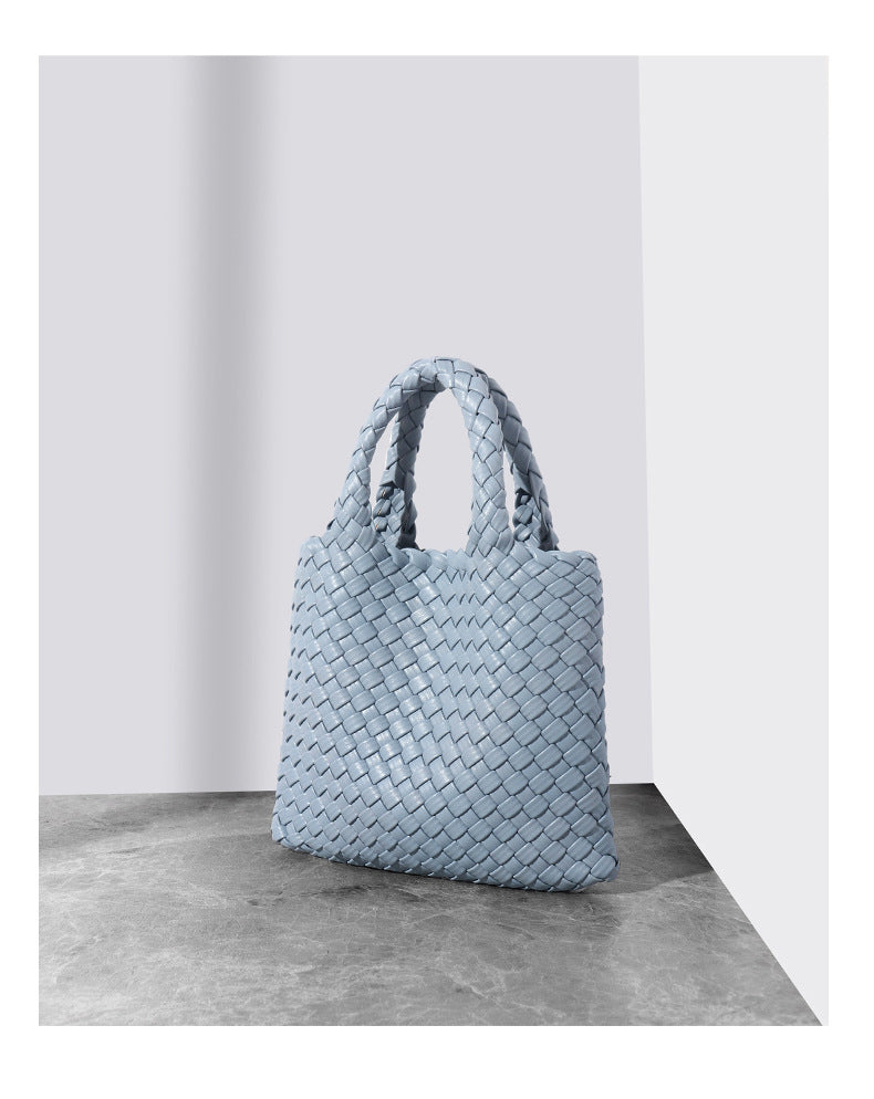 Hand-woven bucket bag genuine leather women's bag fashionable small tote bag handheld shoulder messenger bag