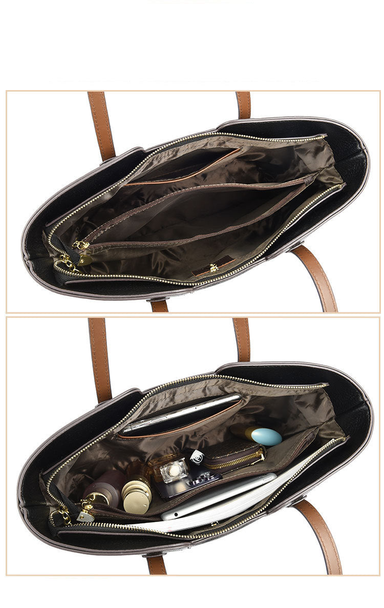Simple silk scarf tote bag large capacity shoulder bag ladies handbag