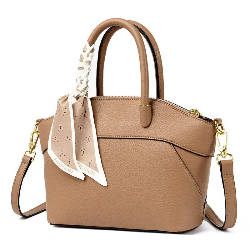 Large Capacity Commuter Crossbody Bag Women's Tote Bag with Silk Scarf Handbag
