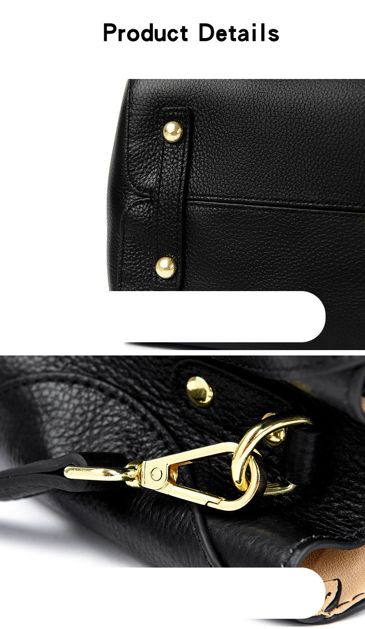 Top layer cowhide shoulder messenger bag women's commuter handbag