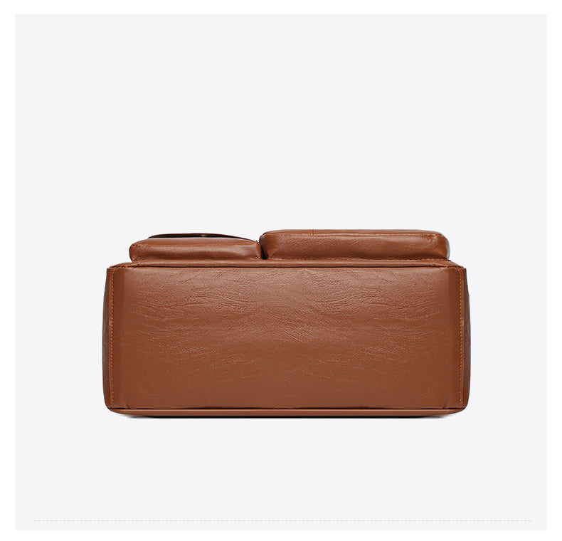 Soft leather handbag fashionable retro versatile shoulder messenger bag large capacity handbag for women