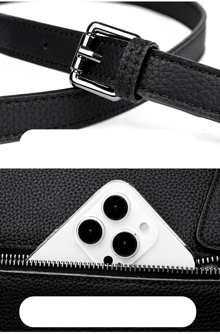 Top layer cowhide one-shoulder handbag with large capacity, fashionable and simple, practical and generous for commuting