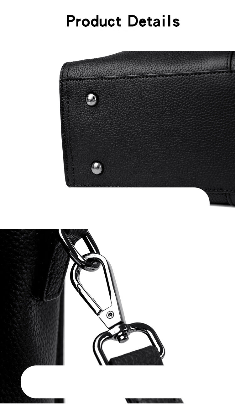 Top layer cowhide shoulder bag large capacity genuine leather women's bag messenger bag fashionable simple tote bag