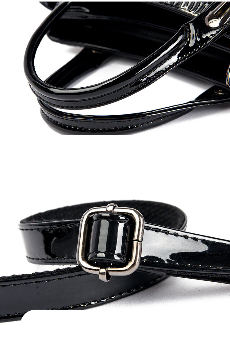 Retro snake pattern handbag fashion large capacity shoulder bag soft leather messenger bag