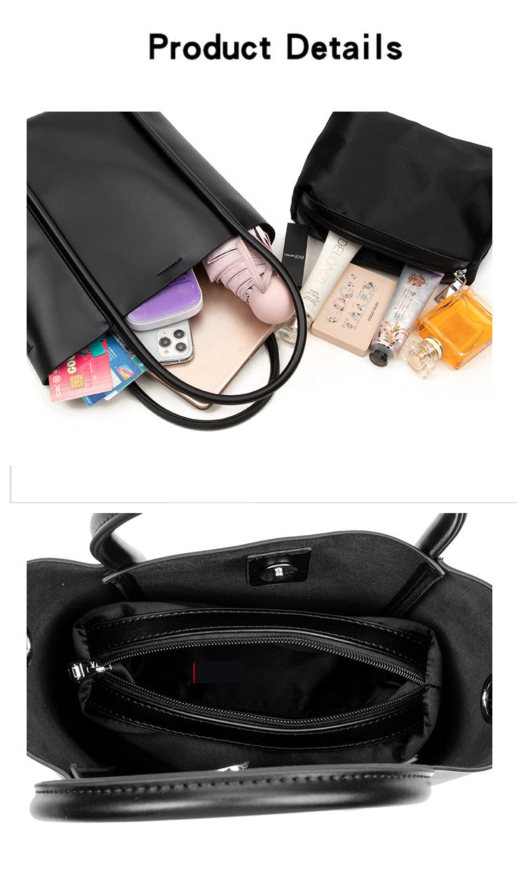 Genuine leather bucket bag first layer cowhide tote bag large capacity high-end handbag for women