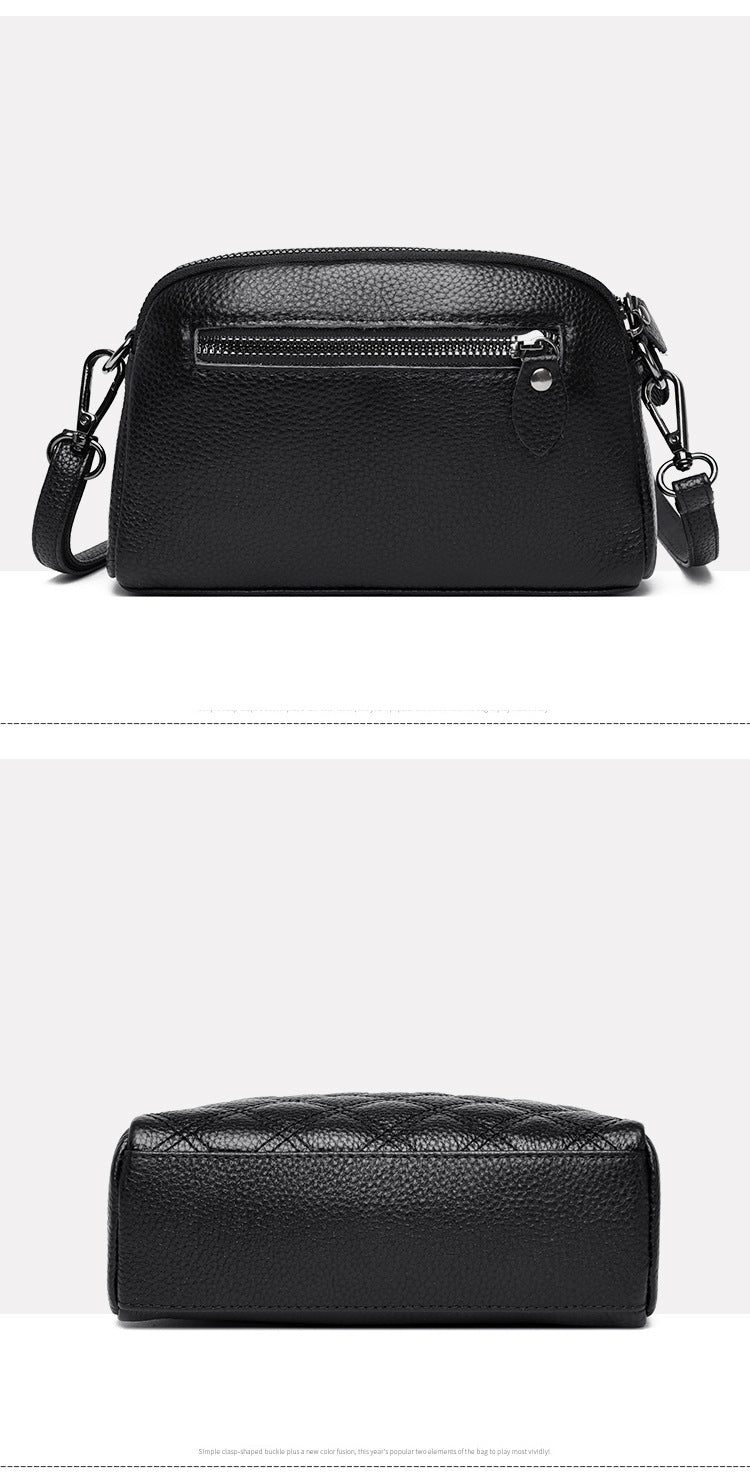 Genuine leather women's bag high-grade diamond-shaped ladies shoulder bag new style first layer cowhide crossbody bag handbag
