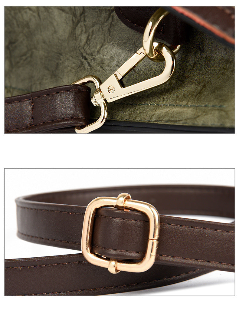 Large Capacity Handbag Women's Soft Leather Retro Shoulder Messenger Bag