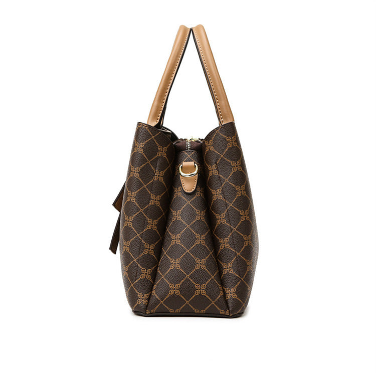Handbag Commuter Soft Leather Large Capacity Crossbody Bag Embossed Shoulder Bag