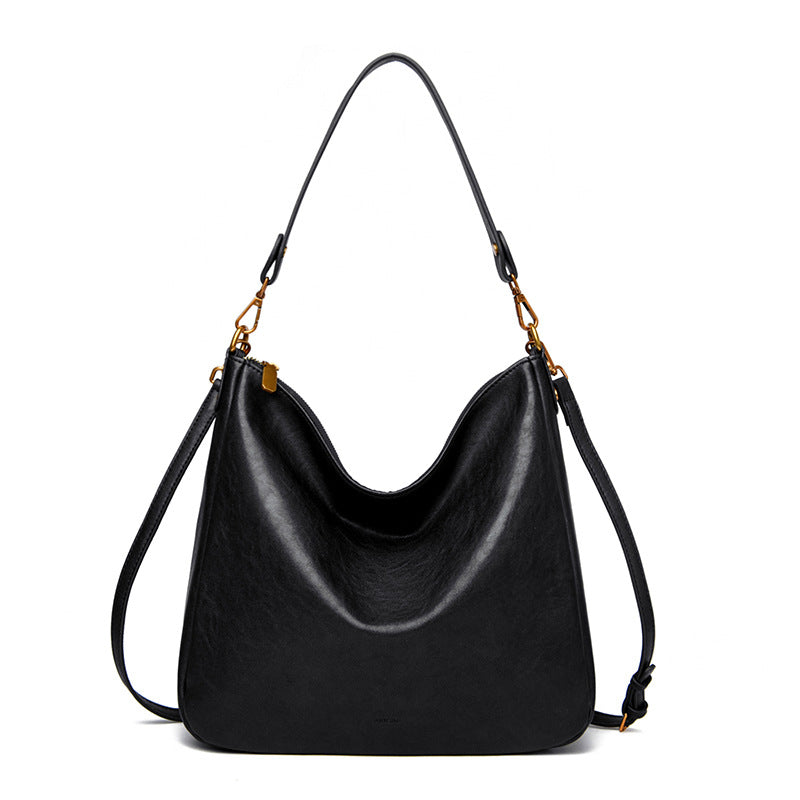 Solid color women's shoulder bag crossbody retro commuter tote bag