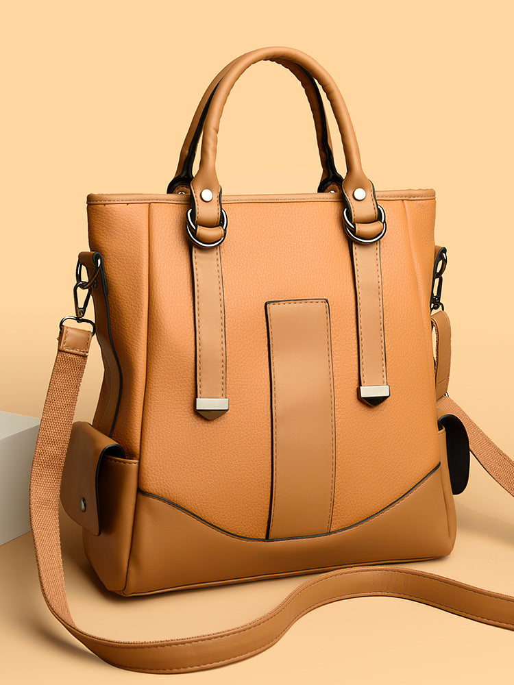 Creative contrast color handbag commuter tote bag shoulder messenger bag