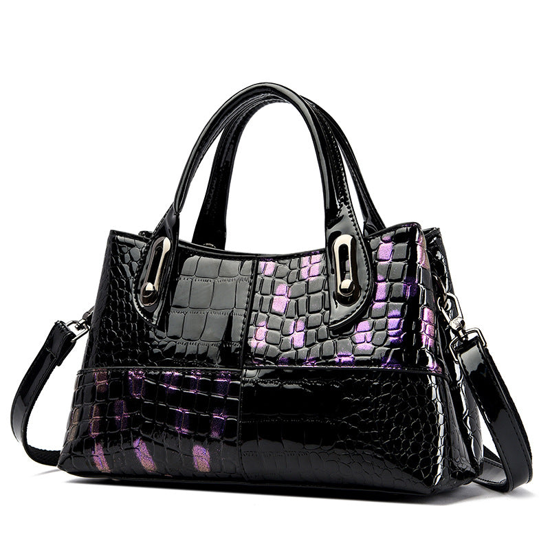Retro snake pattern handbag fashion large capacity shoulder bag soft leather messenger bag
