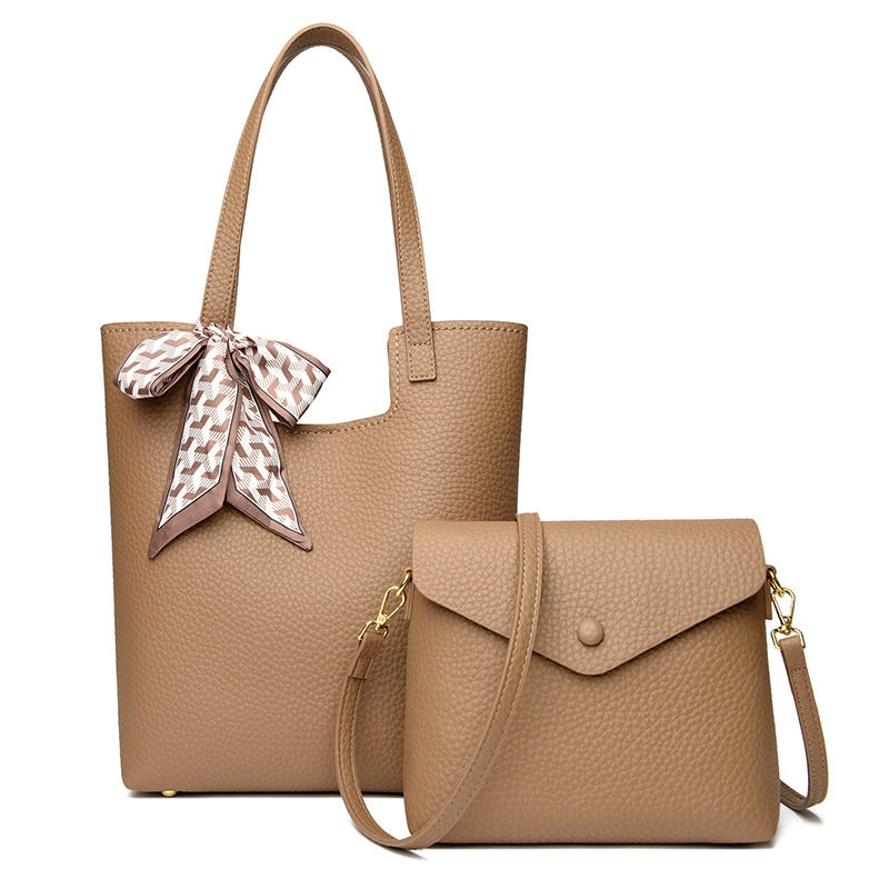 Commuting fashion mother-and-child handbag women's tote bag with silk scarf