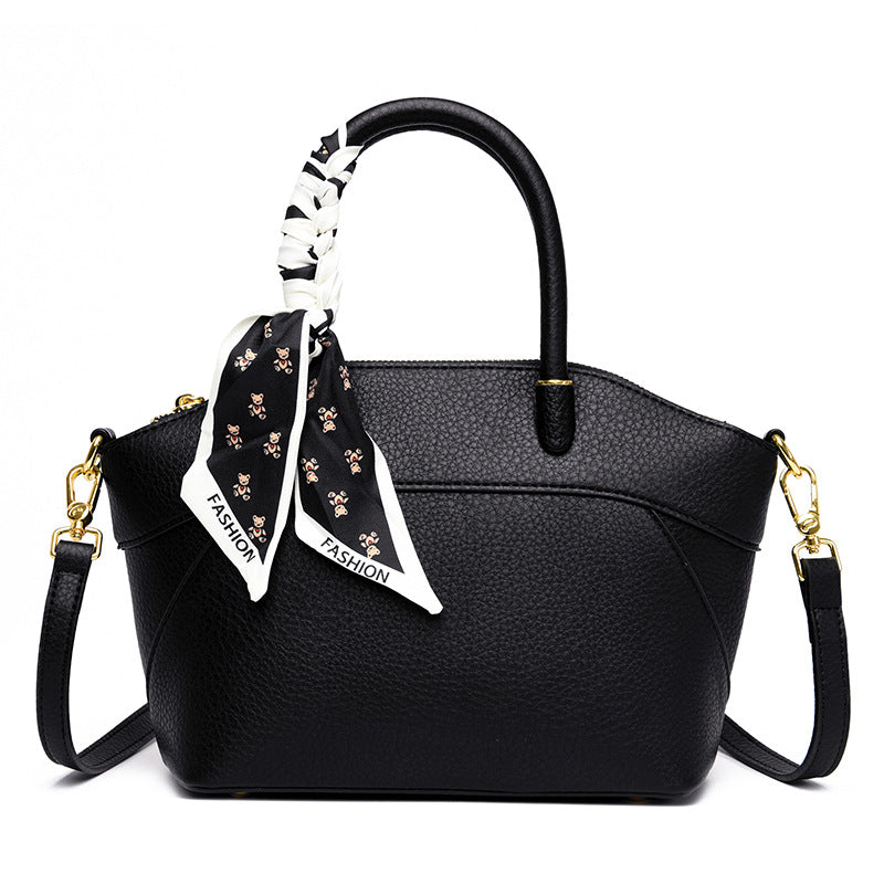 Large Capacity Commuter Crossbody Bag Women's Tote Bag with Silk Scarf Handbag