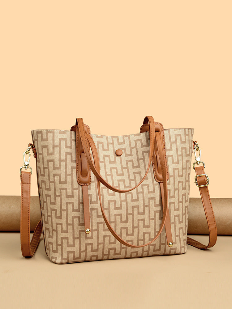 Retro shoulder bag large capacity fashion tote bag simple messenger bag handbag