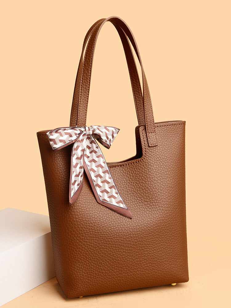 Commuting fashion mother-and-child handbag women's tote bag with silk scarf